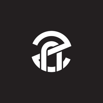 Initial lowercase letter logo zn, nz, n inside z, monogram rounded shape, white color on black background

