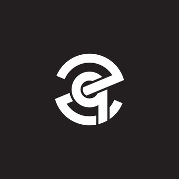 Initial lowercase letter logo zq, qz, q inside z, monogram rounded shape, white color on black background

