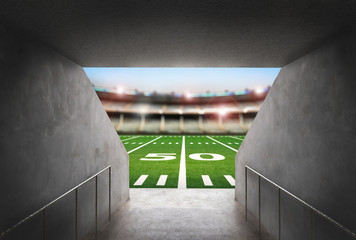 tunnel in american football stadium