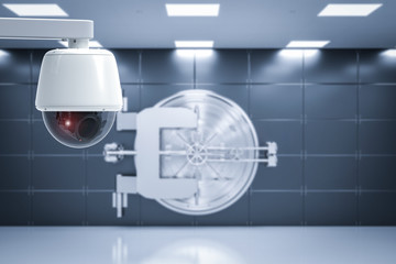 security camera in safe deposit boxes room