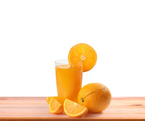 orange  on white wooden table