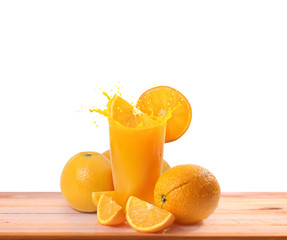 orange  on white wooden table