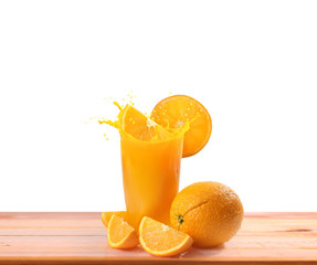 orange  on white wooden table