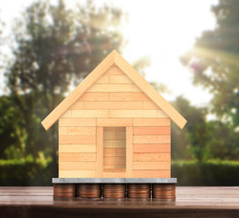 House on pile of coins,money