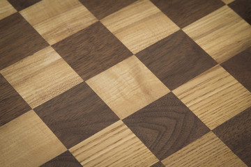 Empty checkers chess board for competition in business and game tactic for winning against competition.
