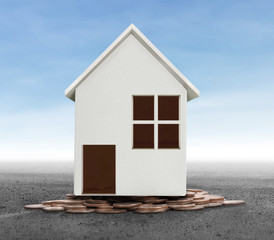 House on pile of coins,money