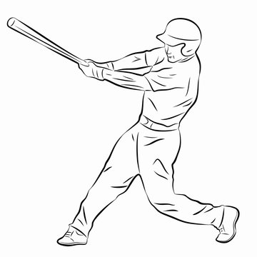 Illustration of a baseball player, vector draw