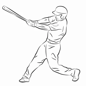 Illustration of a baseball player, vector draw Stock Vector