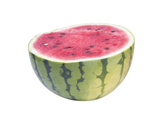 Half of watermelon on a white background.


