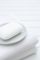 All White Spa and Bath Image - Towels and Soap