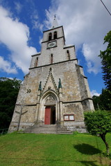 Kostel Neposkvrněného početí Panny Marie - Travana; małe czeskie miasteczko