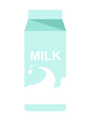 Milk paper pack with milky splash vector flat isolated icon