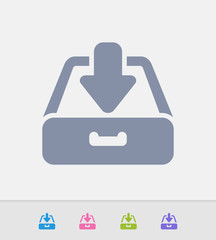 Obraz premium Drawer Inbox - Granite Icons. A professional, pixel-perfect icon designed on a 32x32 pixel grid and redesigned on a 16x16 pixel grid for very small sizes
