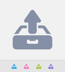 Drawer Outbox - Granite Icons. A professional, pixel-perfect icon designed on a 32x32 pixel grid and redesigned on a 16x16 pixel grid for very small sizes