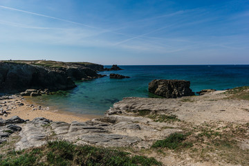 Fototapeta na wymiar Strandwanderung in Quiberon in der Bretagne