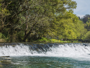 water stream in forest in Shexian,Anhui,China.