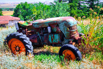 derelict tractor