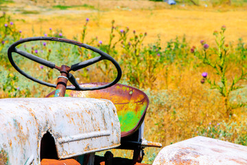derelict tractor