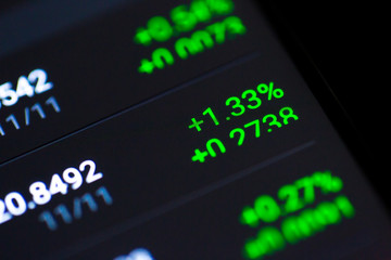 Stock Exchange Chart on Smart Phone