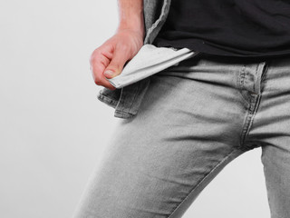 Male showing empty pockets