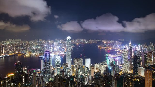 Timelapse of Hong Kong landmark at night