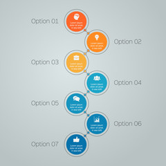 Vector infographic template for diagram, graph, presentation, chart, business concept with 7 options.