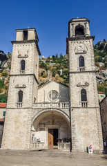 Fototapeta na wymiar Church of Saint Tryphon in the old town of Kotor. Montenegro.