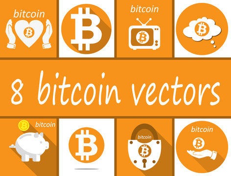 8 bitcoin vectors for web design