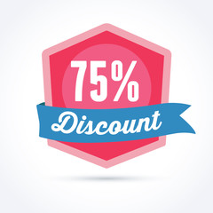 75% discount badge. Sale and promotion banners