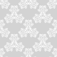 Light gray seamless pattern with wallpaper ornaments