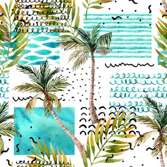 Foto op Canvas Abstract summer tropical palm tree background. © Tanya Syrytsyna