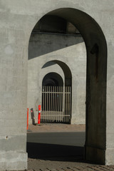 Concrete portals in a 1930's construction.