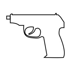 Hand gun black color icon .