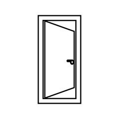 Door black color icon .