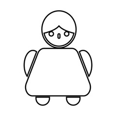 Old woman black color icon .