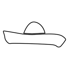 Sombrero black color icon .