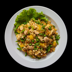 Rice with chicken meat