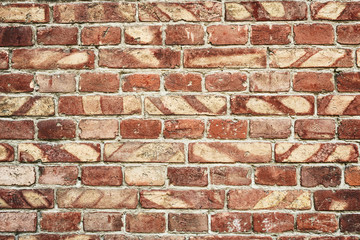old brick wall for texture or background, brown and red color