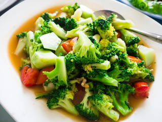 stir fried vegetables on the tabel