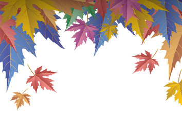 Naklejka na ściany i meble Autumn leaf frame. Autumn leafs. Autumn banners with colorful leaves vector. Autumn leaves design elements for greeting card, discount, and brochure.