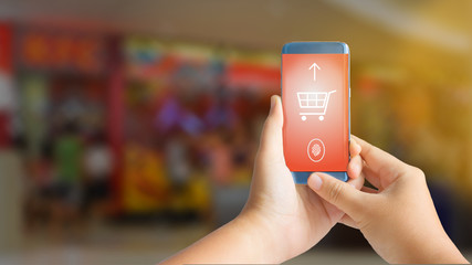 Smart phone Screen fingerprint payment concept 