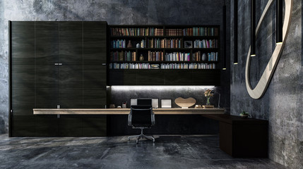 Monochromatic luxury grey modern office interior © XtravaganT