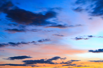 beautiful colorful sky and cloud in twilight time background