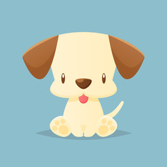 Cute cartoon dog vector isolated