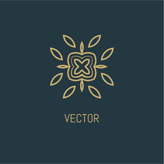 Abstract flower logo icon design. Universal premium vector sign.