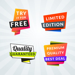 Set of sale banners and labels. Design elements for promotion. Vector illustration