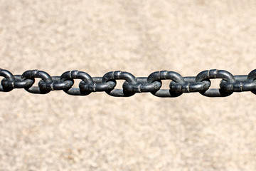 Ancient big black chain close