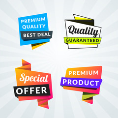 Set of sale banners and labels. Design elements for promotion. Vector illustration