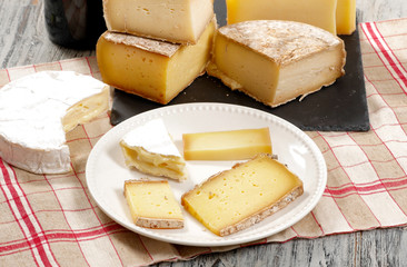 Different french cheeses Normandy and Savoie