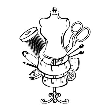 Hand sewing symbol set